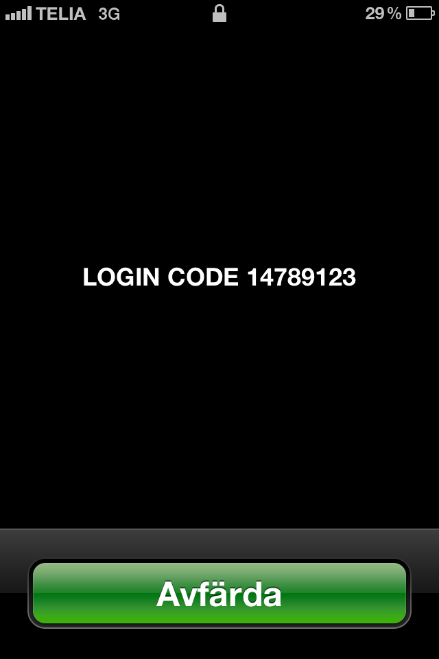 Sample of a Flash SMS on iPhone